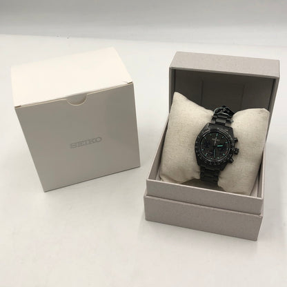 【中古美品】【メンズ】 SEIKO セイコー PROSPEX SPEEDTIMER THE BLACK SERIES SBDL103 プロスペックス スピードタイマー ブラックシリーズ ソーラー 腕時計 197-251030-yy-06-tei カラー：ブラック 万代Net店