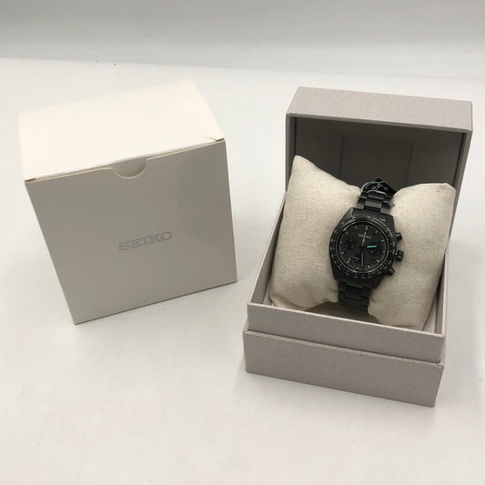 【中古美品】【メンズ】 SEIKO セイコー PROSPEX SPEEDTIMER THE BLACK SERIES SBDL103 プロスペックス スピードタイマー ブラックシリーズ ソーラー 腕時計 197-251030-yy-06-tei カラー：ブラック 万代Net店