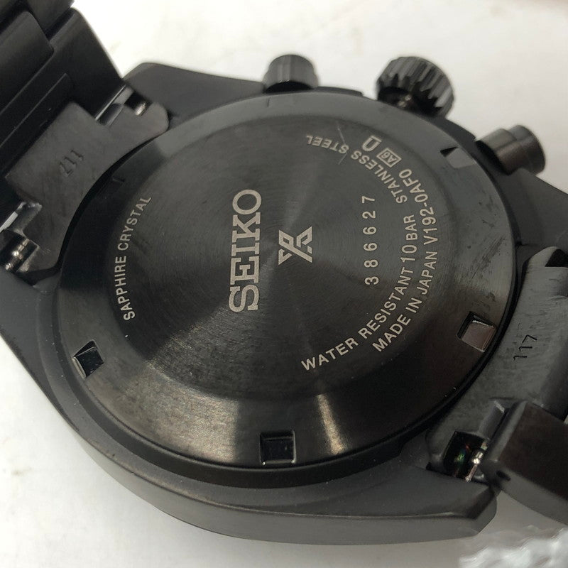 【中古美品】【メンズ】 SEIKO セイコー PROSPEX SPEEDTIMER THE BLACK SERIES SBDL103 プロスペックス スピードタイマー ブラックシリーズ ソーラー 腕時計 197-251030-yy-06-tei カラー：ブラック 万代Net店