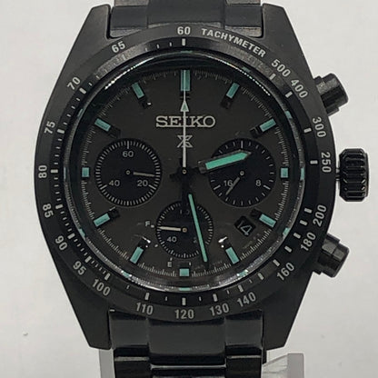 【中古美品】【メンズ】 SEIKO セイコー PROSPEX SPEEDTIMER THE BLACK SERIES SBDL103 プロスペックス スピードタイマー ブラックシリーズ ソーラー 腕時計 197-251030-yy-06-tei カラー：ブラック 万代Net店
