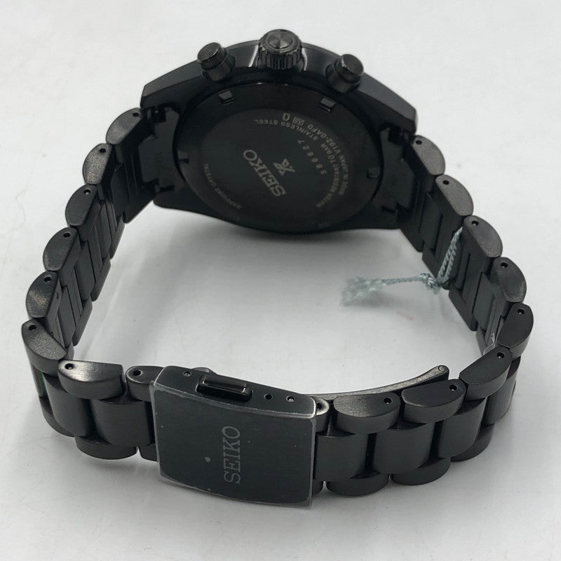 【中古美品】【メンズ】 SEIKO セイコー PROSPEX SPEEDTIMER THE BLACK SERIES SBDL103 プロスペックス スピードタイマー ブラックシリーズ ソーラー 腕時計 197-251030-yy-06-tei カラー：ブラック 万代Net店