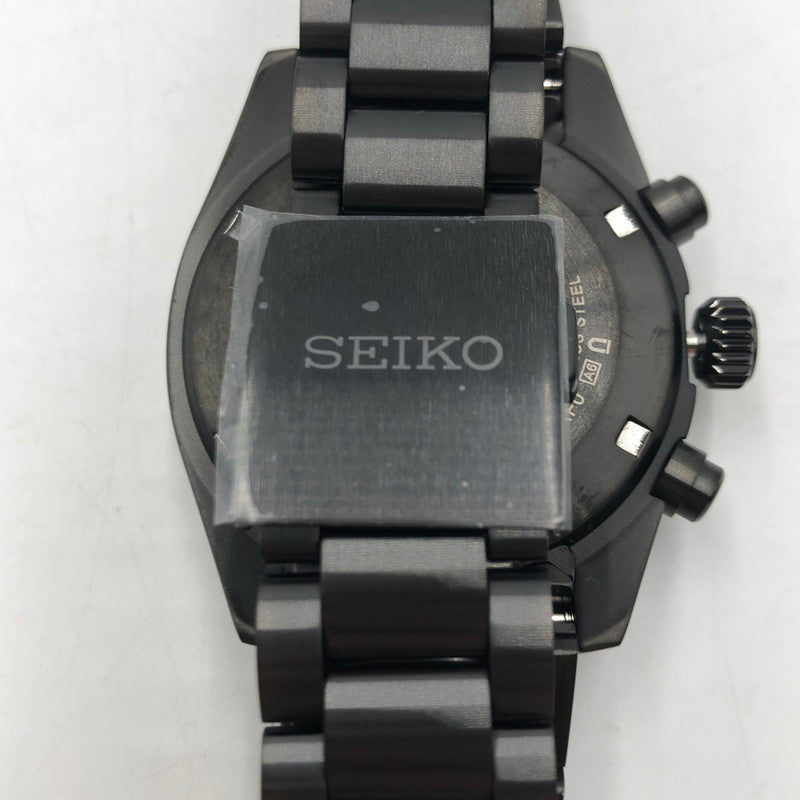 【中古美品】【メンズ】 SEIKO セイコー PROSPEX SPEEDTIMER THE BLACK SERIES SBDL103 プロスペックス スピードタイマー ブラックシリーズ ソーラー 腕時計 197-251030-yy-06-tei カラー：ブラック 万代Net店