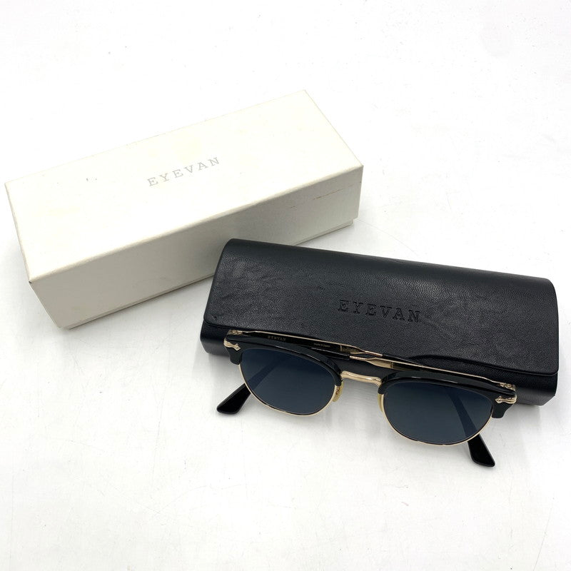 【中古品】【メンズ】 EYEVAN アイヴァン DRAPER ドレイパー アイウェア サングラス アクセサリー 203-251026-yy-02-tei サイズ：47□21-145 カラー：ブラック ゴールド 万代Net店