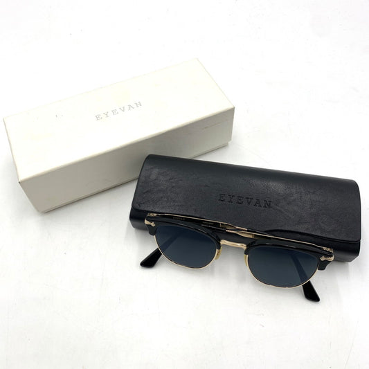 【中古品】【メンズ】 EYEVAN アイヴァン DRAPER ドレイパー アイウェア サングラス アクセサリー 203-251026-yy-02-tei サイズ：47□21-145 カラー：ブラック ゴールド 万代Net店