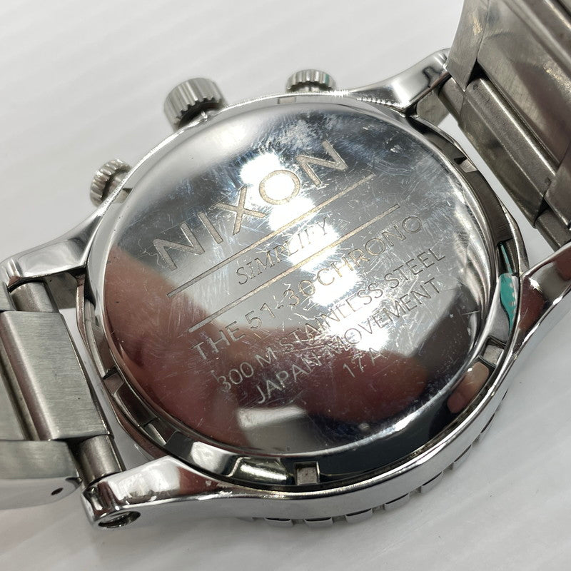 【中古品】【メンズ】 NIXON ニクソン CHRONO 51-30 クロノ ウォッチ 腕時計 メタルベルト ステンレススチール 197-260826-ko-06-teih カラー：シルバー/ホワイト 万代Net店