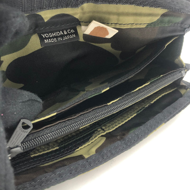 【中古品】【メンズ】 A BATHING APE アベイシングエイプ × PORTER ポーター 別注 コラボ 1ST CAMO LONG WALLET ファーストカモ ロングウォレット 長財布 200-251220-yy-06-tei カラー：グリーン 万代Net店