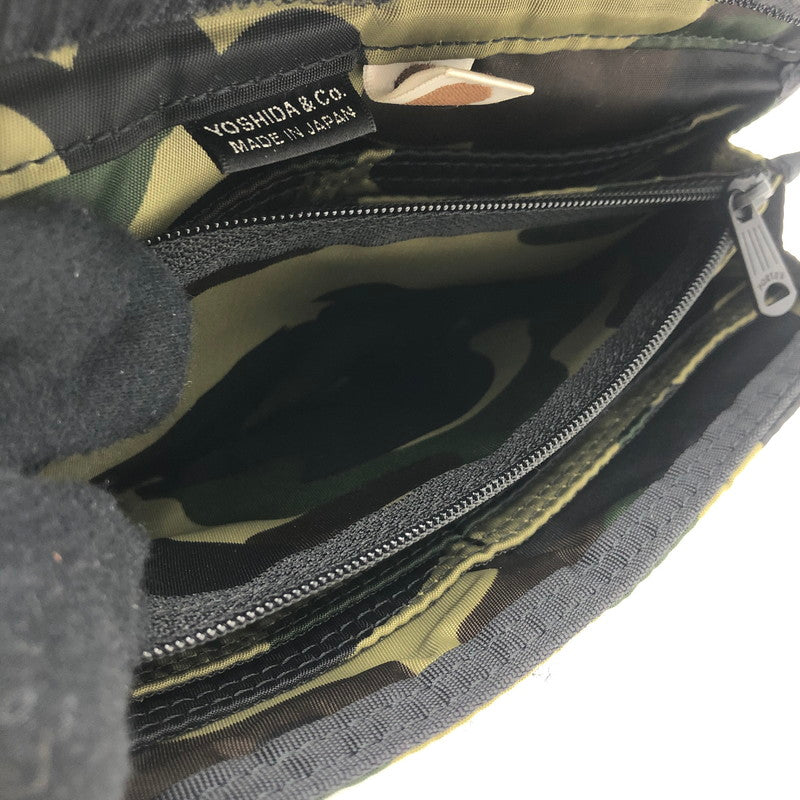 【中古品】【メンズ】 A BATHING APE アベイシングエイプ × PORTER ポーター 別注 コラボ 1ST CAMO LONG WALLET ファーストカモ ロングウォレット 長財布 200-251220-yy-06-tei カラー：グリーン 万代Net店
