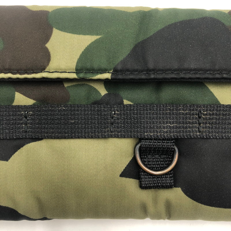 【中古品】【メンズ】 A BATHING APE アベイシングエイプ × PORTER ポーター 別注 コラボ 1ST CAMO LONG WALLET ファーストカモ ロングウォレット 長財布 200-251220-yy-06-tei カラー：グリーン 万代Net店