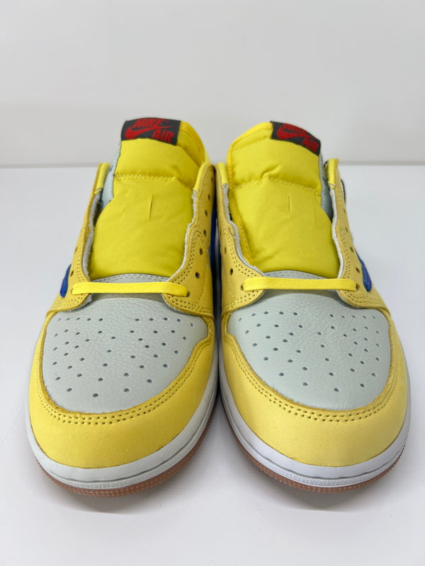 【中古美品】【メンズ】 NIKE ナイキ × TRAVIS SCOTT トラビス・スコット 別注 コラボ WMNS AIR JORDAN 1 LOW OG SP DZ4137-700 エア ジョーダン 1 ロー スニーカー 靴 160-260801-kk-05-hon カラー：CANARY/RACER BLUE-LIGHT SILVER 万代Net店