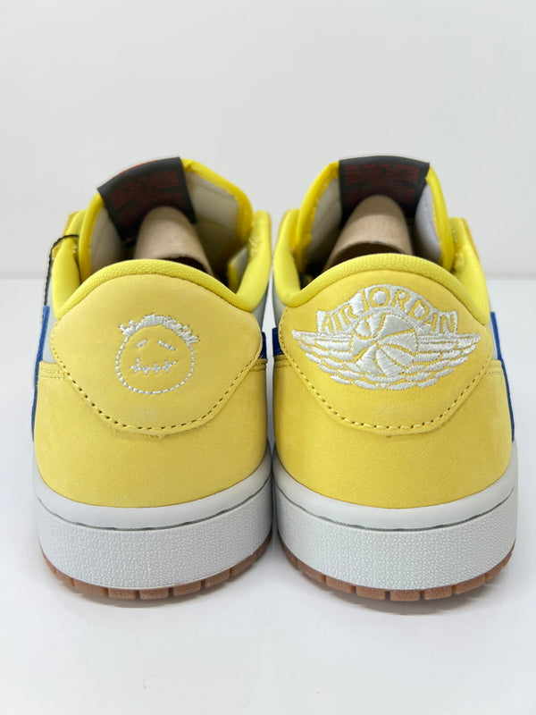 【中古美品】【メンズ】 NIKE ナイキ × TRAVIS SCOTT トラビス・スコット 別注 コラボ WMNS AIR JORDAN 1 LOW OG SP DZ4137-700 エア ジョーダン 1 ロー スニーカー 靴 160-260801-kk-05-hon カラー：CANARY/RACER BLUE-LIGHT SILVER 万代Net店