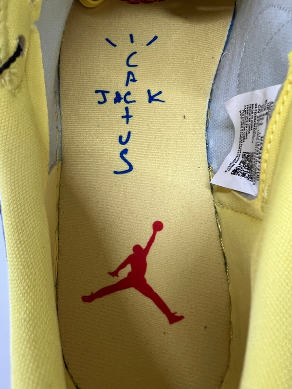 【中古美品】【メンズ】 NIKE ナイキ × TRAVIS SCOTT トラビス・スコット 別注 コラボ WMNS AIR JORDAN 1 LOW OG SP DZ4137-700 エア ジョーダン 1 ロー スニーカー 靴 160-260801-kk-05-hon カラー：CANARY/RACER BLUE-LIGHT SILVER 万代Net店