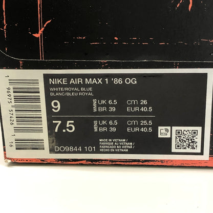 【中古品】【メンズ/レディース】 NIKE ナイキ DO9844-101 WOMEN’S AIR MAX 1 ’86 靴 シューズ スニーカー 160-260904-AS-18-hon サイズ：26cm カラー：WHITE/ROYAL BLUE 万代Net店