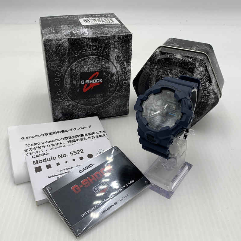 【中古品】【メンズ】 CASIO カシオ ANALOG-DIGITAL COMBINATION MODEL G-SHOCK GA-700CA-2ADR アナログデジタル コンビネーション モデル 腕時計 196-260814-yo-03-tei カラー：ネイビー 万代Net店
