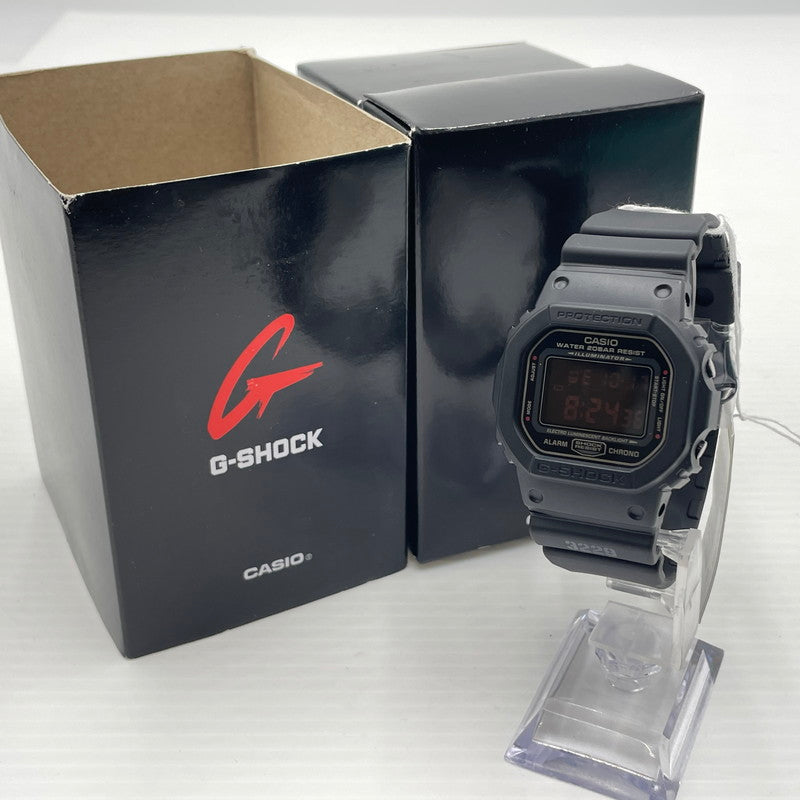 【中古品】【メンズ】 G-SHOCK ジーショック DW-5600MS-1DR マットブラックレッドアイ ウォッチ 腕時計 ラバーベルト 196-260826-ko-03-teih カラー：ブラック 万代Net店
