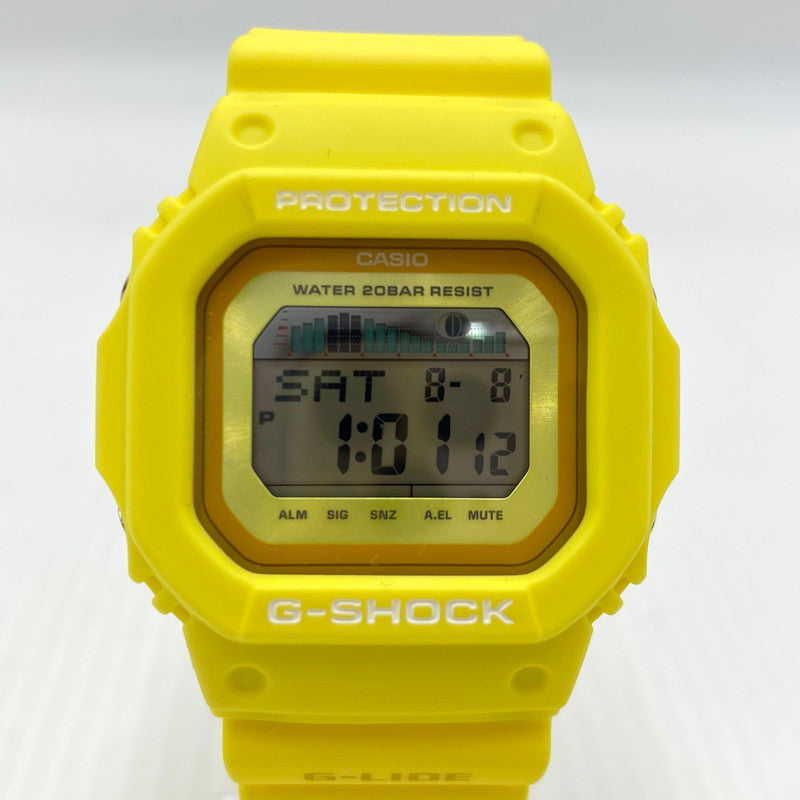 【中古品】【メンズ】 CASIO カシオ G-LIDE 5600SERIES TIDEGRAPH DEGITAL G-SHOCK GLX-5600RT-9 Gライド 5600シリーズ タイトグラフ デジタル ジーショック 腕時計 196-260808-yo-07-tei カラー：イエロー 万代Net店