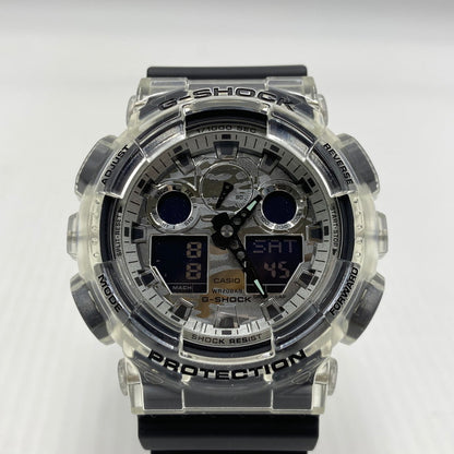 【中古品】【メンズ】 CASIO カシオ ANALOG-DIGITAL MODEL GA-110 CAMOUFLAGE SKELETON SERIES G-SHOCK GA-100SKC-1A アナログデジタル モデル カモフラージュ・スケルトン シリーズ ジーショック 腕時計 196-260808-yo-11-tei カラー：クリア/ブラック 万代Net店