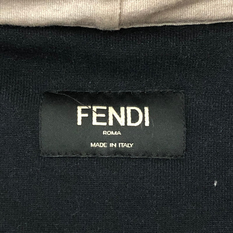 【中古品】【メンズ】 × FILA フィラ 別注 コラボ 19SS FENDI MANIA LOGO PULLOVER HOODIOE FY0945 A65J フェンディ マニア ロゴ プルオーバーフーディー トップス パーカー 147-250430-kk-26-fuzh サイズ：XXL カラー：ネイビー 万代Net店
