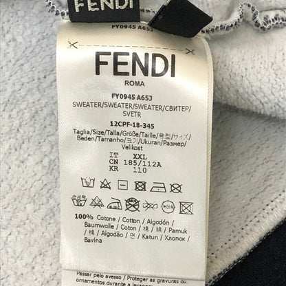 【中古品】【メンズ】 × FILA フィラ 別注 コラボ 19SS FENDI MANIA LOGO PULLOVER HOODIOE FY0945 A65J フェンディ マニア ロゴ プルオーバーフーディー トップス パーカー 147-250430-kk-26-fuzh サイズ：XXL カラー：ネイビー 万代Net店