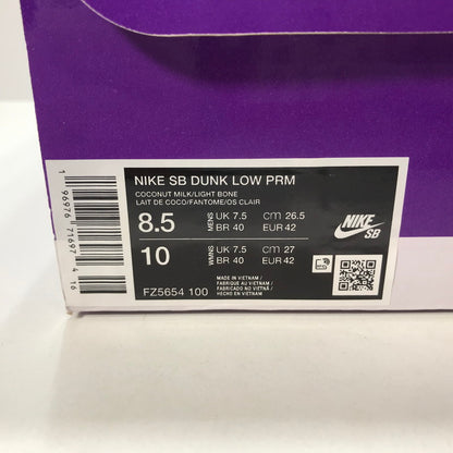 【中古美品】【メンズ】 NIKE ナイキ FZ5654-100 DUNK LOW PRM SB ダンク ロー PRM スニーカー 靴 160-250804-mh-09-fuz サイズ：26.5 カラー：ココナッツミルク 万代Net店
