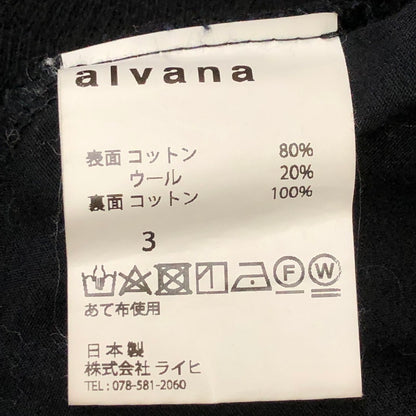 【中古品】【メンズ/レディース】 ALVANA アルヴァナ WOOL DRIVERS KNIT ASW-0067 ウール ドライバーズニット トップス 147-250522-kk-20-tei サイズ：3 カラー：ブラック 万代Net店