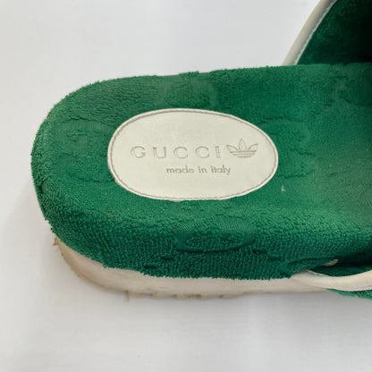 【中古品】【メンズ】 GUCCI グッチ  x adidas アディダス　プラットフォームサンダル　コットン　 165-250112-NK-09-yok カラー：グリーン系 万代Net店