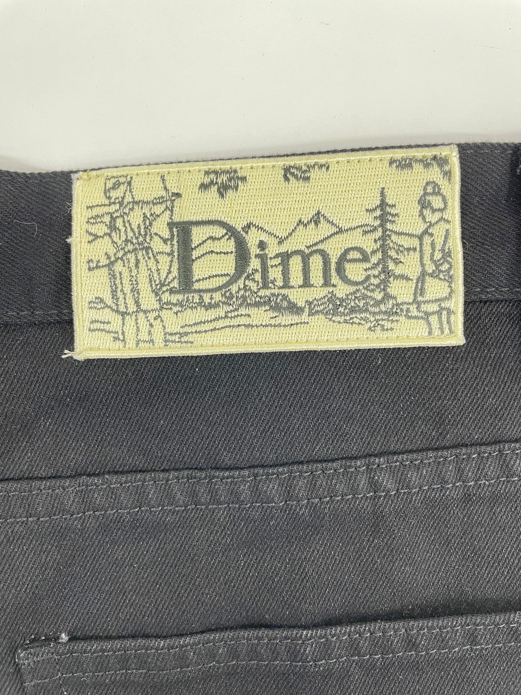 【中古品】【メンズ】  Dime　ダイム　バギーデニムパンツ　背面波型パッチポケット ロゴ 刺繍 145-250213-MI-02-yok サイズ：XL カラー：ブラック系 万代Net店