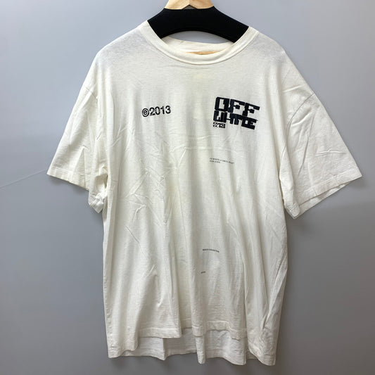 【ジャンク品】【メンズ】 OFF WHITE オフホワイト 21SS テックマーカー オーバーサイズ Tシャツ TECH MARKER S/S OVER TEE ※状態悪い (fuz) 141-250518-nm-10-kit サイズ：M カラー：ホワイト 万代Net店