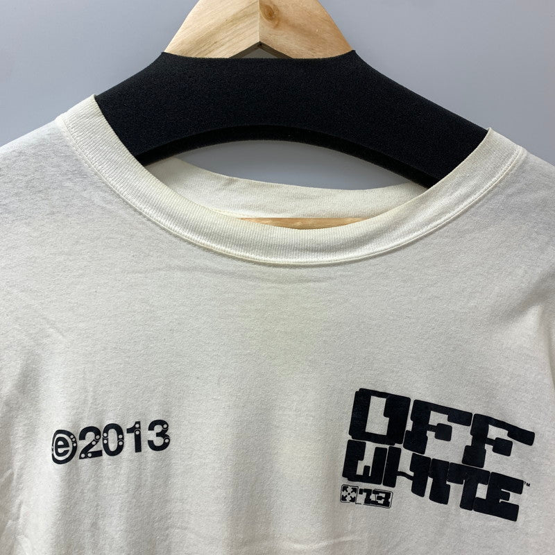【ジャンク品】【メンズ】 OFF WHITE オフホワイト 21SS テックマーカー オーバーサイズ Tシャツ TECH MARKER S/S OVER TEE ※状態悪い (fuz) 141-250518-nm-10-kit サイズ：M カラー：ホワイト 万代Net店