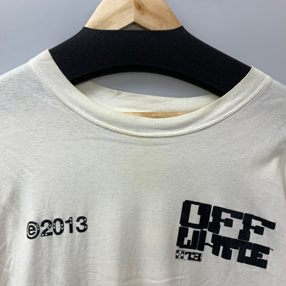 【ジャンク品】【メンズ】 OFF WHITE オフホワイト 21SS テックマーカー オーバーサイズ Tシャツ TECH MARKER S/S OVER TEE ※状態悪い (fuz) 141-250518-nm-10-kit サイズ：M カラー：ホワイト 万代Net店