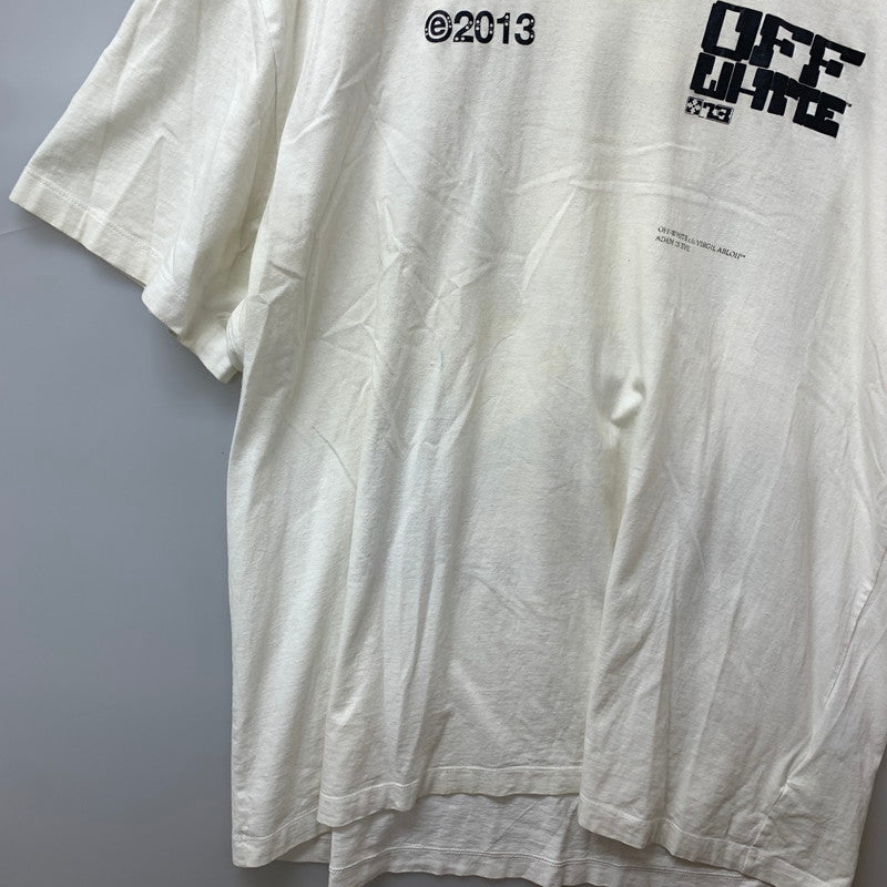 【ジャンク品】【メンズ】 OFF WHITE オフホワイト 21SS テックマーカー オーバーサイズ Tシャツ TECH MARKER S/S OVER TEE ※状態悪い (fuz) 141-250518-nm-10-kit サイズ：M カラー：ホワイト 万代Net店