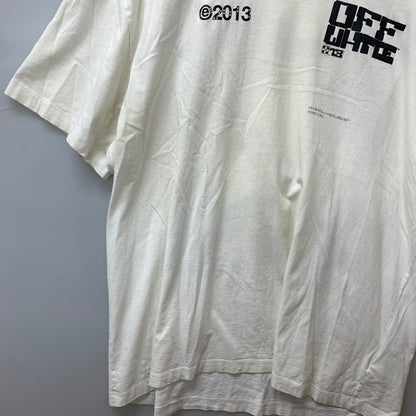 【ジャンク品】【メンズ】 OFF WHITE オフホワイト 21SS テックマーカー オーバーサイズ Tシャツ TECH MARKER S/S OVER TEE ※状態悪い (fuz) 141-250518-nm-10-kit サイズ：M カラー：ホワイト 万代Net店