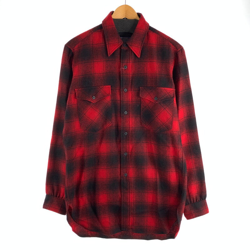 【中古品】【メンズ】 PENDLETON WOOL CHECK SHIRT ペンドルトン ウールチェックシャツ 長袖シャツ ネルシャツ ブランド 古着 (fuz) 145-260524-gm-05-kit サイズ：M カラー：レッド 万代Net店