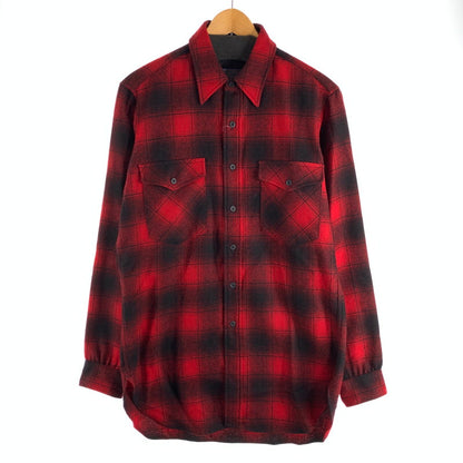 【中古品】【メンズ】 PENDLETON WOOL CHECK SHIRT ペンドルトン ウールチェックシャツ 長袖シャツ ネルシャツ ブランド 古着 (fuz) 145-260524-gm-05-kit サイズ：M カラー：レッド 万代Net店