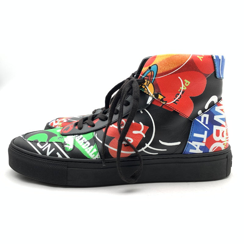 【中古品】【メンズ】 VIVIENNE WESTWOOD CLASSIC TRAINER HIGH ヴィヴィアンウエストウッド ハイカット スニーカー シューズ 靴 ブランド (fuz) 162-260524-gm-19-kit サイズ：40 カラー：ブラック 総柄 万代Net店