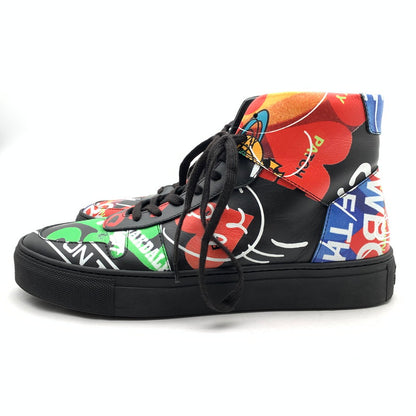 【中古品】【メンズ】 VIVIENNE WESTWOOD CLASSIC TRAINER HIGH ヴィヴィアンウエストウッド ハイカット スニーカー シューズ 靴 ブランド (fuz) 162-260524-gm-19-kit サイズ：40 カラー：ブラック 総柄 万代Net店
