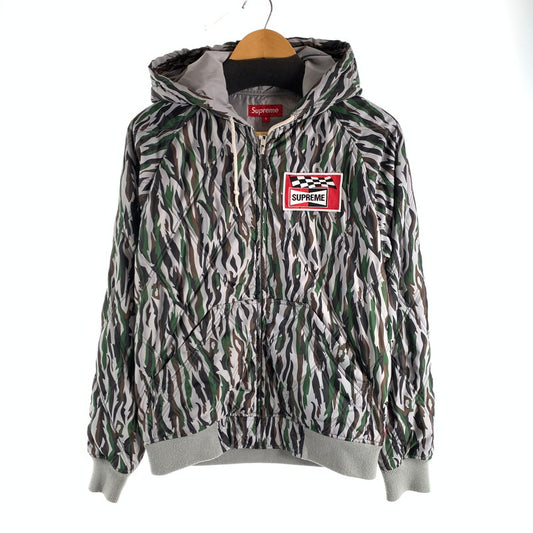 【中古品】【メンズ】 SUPREME POLY DIAMOND QUILTED HOODED JACKET シュプリーム ジャケット ブルゾン ジップアップ ブランド 古着 (fuz) 149-260524-gm-01-kit サイズ：S カラー：グレー 総柄 万代Net店