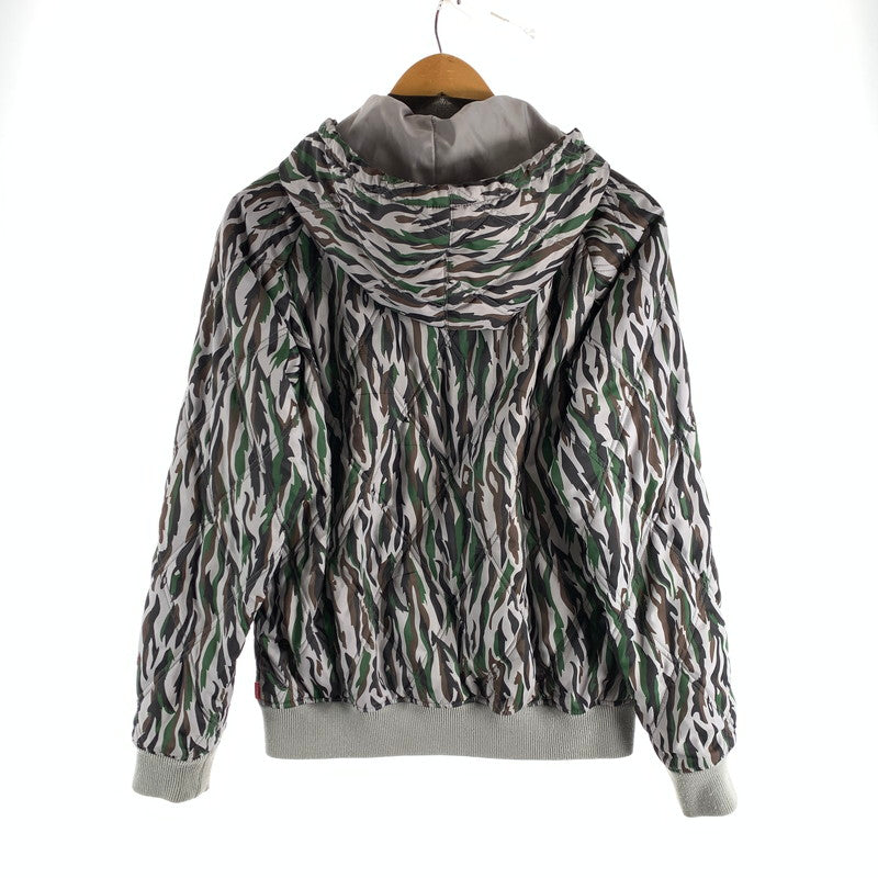【中古品】【メンズ】 SUPREME POLY DIAMOND QUILTED HOODED JACKET シュプリーム ジャケット ブルゾン ジップアップ ブランド 古着 (fuz) 149-260524-gm-01-kit サイズ：S カラー：グレー 総柄 万代Net店