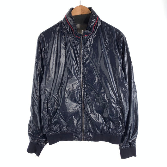 【中古品】【メンズ】 GUCCI グッチ シェリーライン ナイロンジャケット ブルゾン ジップアップジャケット ブランド アウター 古着 (fuz) 141-260524-gm-03-kit サイズ：50 カラー：ネイビー 万代Net店