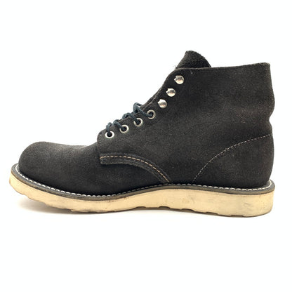 【中古品】【メンズ】 REDWING 8174 レッドウィング プレーントゥ スウェード ブーツ シューズ 靴 ワークブーツ (fuz) 164-260524-gm-12-kit サイズ：26cm カラー：ブラック 万代Net店