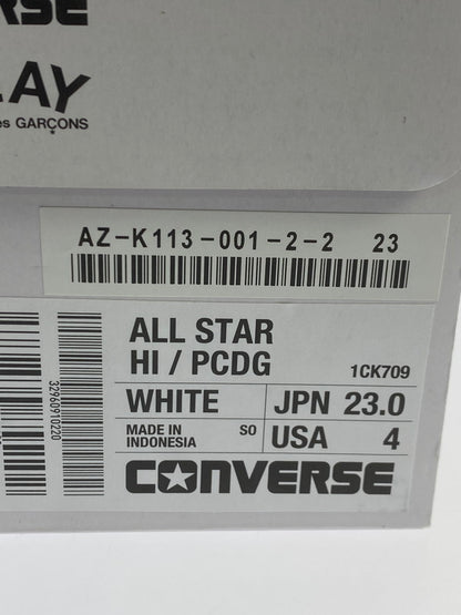 【中古美品】【レディース】 PLAY COMME DES GARCONS プレイ コムデギャルソン × CONVERSE コンバース ALL STAR HI オールスター ハイ スニーカー 166-250914-em-50-min サイズ：23.0cm カラー：ホワイト 万代Net店