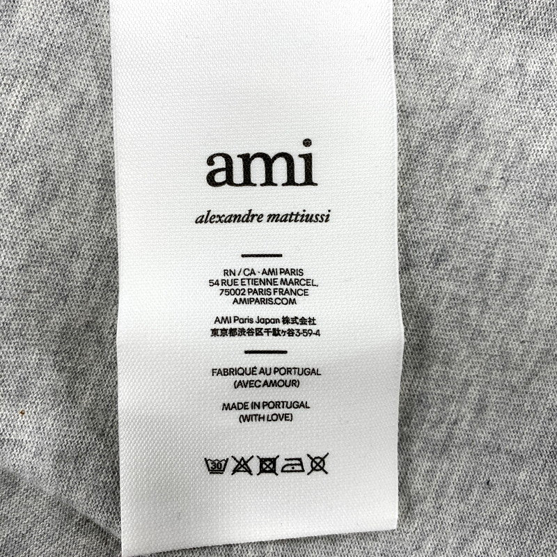 【中古美品】【メンズ】 ami alexandre mattiussi アミアレクサンドレマチウシ BFUTS005 SS HEART LOGO T-SHIRT ショートスリーブ ハート ロゴ Tシャツ トップス 半袖 168-250919-cs-13-izu サイズ：XS カラー：グレー 万代Net店