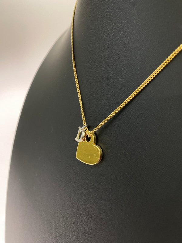 【中古品】【レディース】 Christian Dior クリスチャンディオール Dロゴ チャーム付き ＆ ハートネックレス アクセサリー レディース 182-250918-em-04-min カラー：ゴールド/シルバー 万代Net店