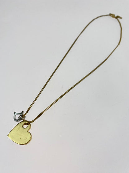 【中古品】【レディース】 Christian Dior クリスチャンディオール Dロゴ チャーム付き ＆ ハートネックレス アクセサリー レディース 182-250918-em-04-min カラー：ゴールド/シルバー 万代Net店