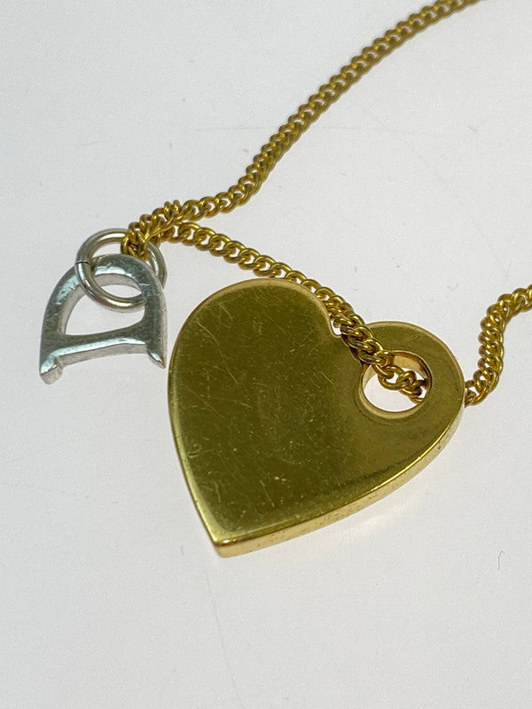 【中古品】【レディース】 Christian Dior クリスチャンディオール Dロゴ チャーム付き ＆ ハートネックレス アクセサリー レディース 182-250918-em-04-min カラー：ゴールド/シルバー 万代Net店