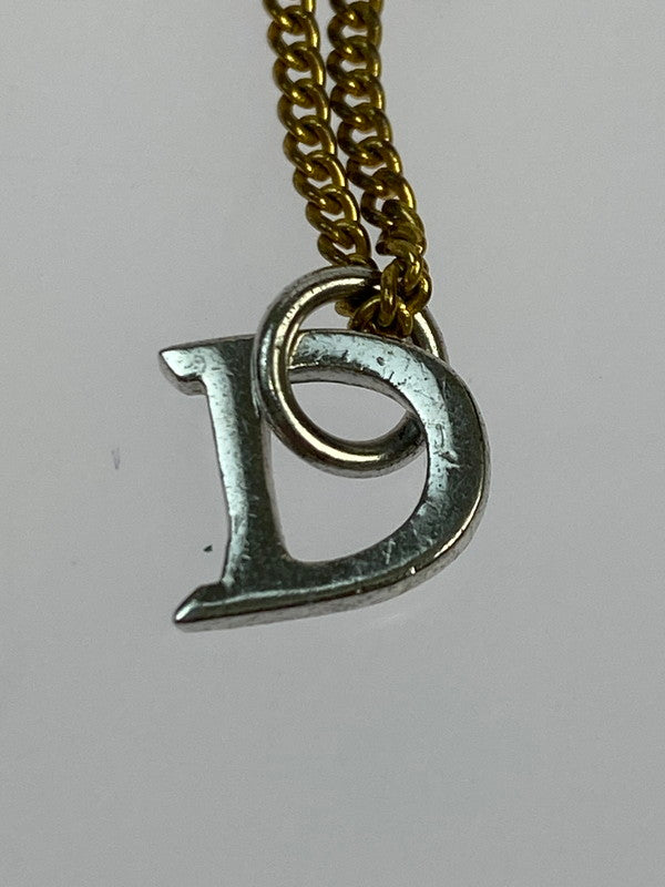 【中古品】【レディース】 Christian Dior クリスチャンディオール Dロゴ チャーム付き ＆ ハートネックレス アクセサリー レディース 182-250918-em-04-min カラー：ゴールド/シルバー 万代Net店