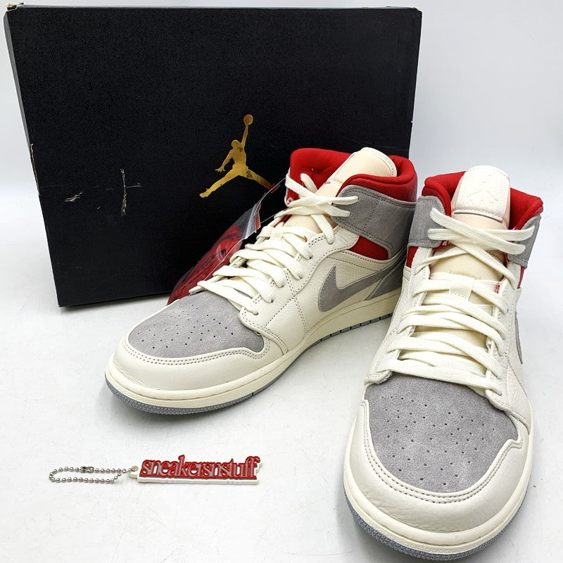 【中古美品】【メンズ】 NIKE×SNS ナイキ×エスエヌエス CT3443-100 AIR JORDAN 1 MID エア ジョーダン 1 ミッド スニーカー シューズ 靴 160-250919-cs-04-izu サイズ：29.5cm カラー：GREY/RED 万代Net店
