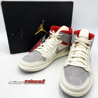 【中古美品】【メンズ】 NIKE×SNS ナイキ×エスエヌエス CT3443-100 AIR JORDAN 1 MID エア ジョーダン 1 ミッド スニーカー シューズ 靴 160-250919-cs-04-izu サイズ：29.5cm カラー：GREY/RED 万代Net店