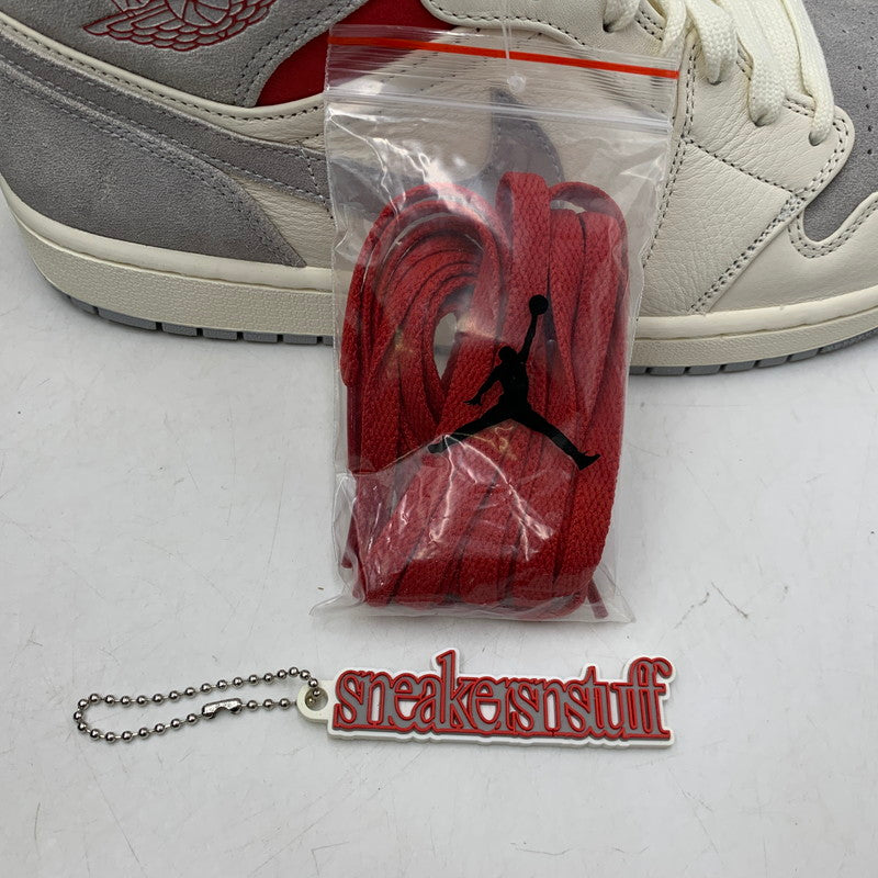 【中古美品】【メンズ】 NIKE×SNS ナイキ×エスエヌエス CT3443-100 AIR JORDAN 1 MID エア ジョーダン 1 ミッド スニーカー シューズ 靴 160-250919-cs-04-izu サイズ：29.5cm カラー：GREY/RED 万代Net店
