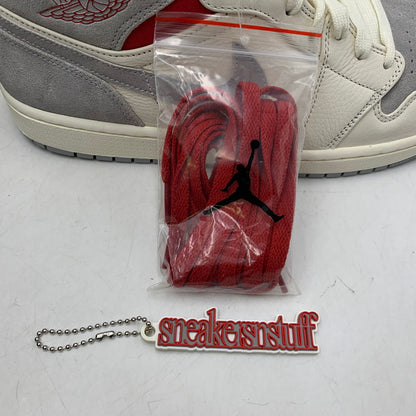 【中古美品】【メンズ】 NIKE×SNS ナイキ×エスエヌエス CT3443-100 AIR JORDAN 1 MID エア ジョーダン 1 ミッド スニーカー シューズ 靴 160-250919-cs-04-izu サイズ：29.5cm カラー：GREY/RED 万代Net店