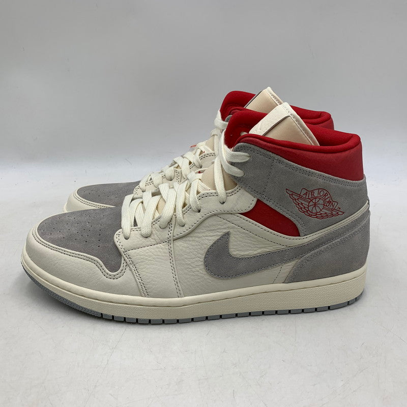 【中古美品】【メンズ】 NIKE×SNS ナイキ×エスエヌエス CT3443-100 AIR JORDAN 1 MID エア ジョーダン 1 ミッド スニーカー シューズ 靴 160-250919-cs-04-izu サイズ：29.5cm カラー：GREY/RED 万代Net店